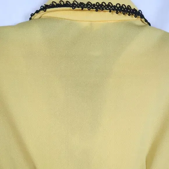 Vintage 70s JCPenney Yellow Bell Bottom Flare Jumpsuit Disco XS - Picture 8 of 9